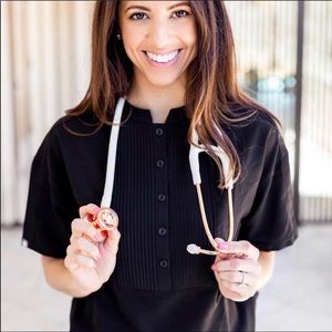 Pintuck FIGS scrub top